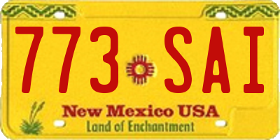NM license plate 773SAI