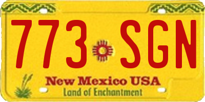NM license plate 773SGN