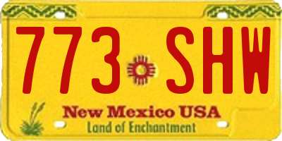 NM license plate 773SHW