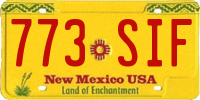 NM license plate 773SIF