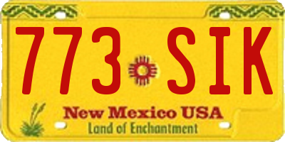 NM license plate 773SIK