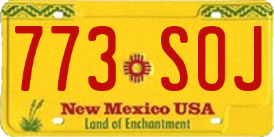 NM license plate 773SOJ