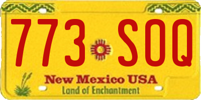 NM license plate 773SOQ