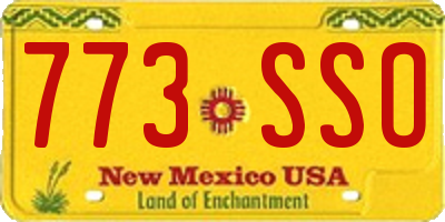 NM license plate 773SSO