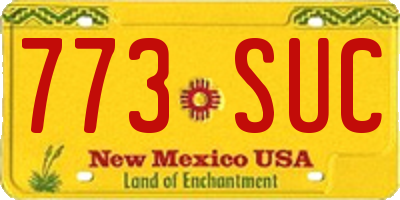 NM license plate 773SUC