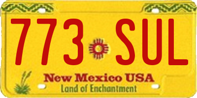 NM license plate 773SUL