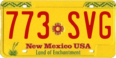 NM license plate 773SVG