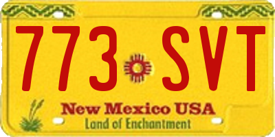 NM license plate 773SVT