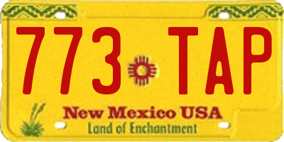 NM license plate 773TAP