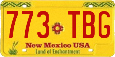 NM license plate 773TBG