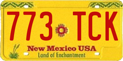 NM license plate 773TCK