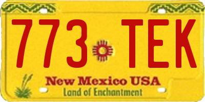 NM license plate 773TEK
