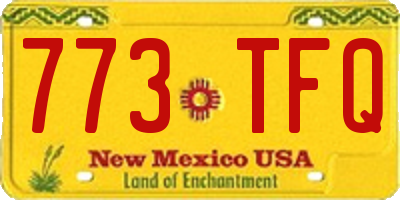 NM license plate 773TFQ
