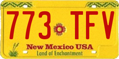 NM license plate 773TFV