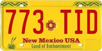 NM license plate 773TID