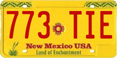 NM license plate 773TIE