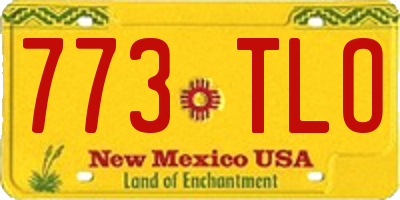 NM license plate 773TLO