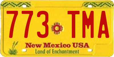 NM license plate 773TMA