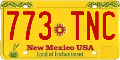 NM license plate 773TNC