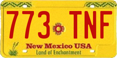 NM license plate 773TNF