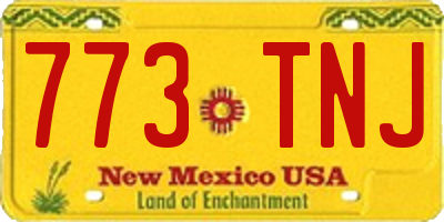 NM license plate 773TNJ