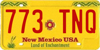 NM license plate 773TNQ