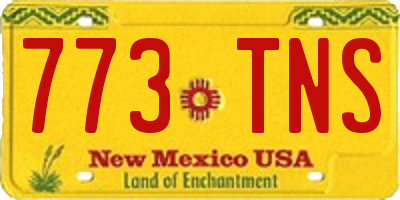 NM license plate 773TNS