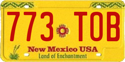 NM license plate 773TOB