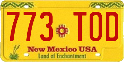 NM license plate 773TOD