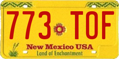 NM license plate 773TOF