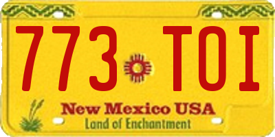 NM license plate 773TOI