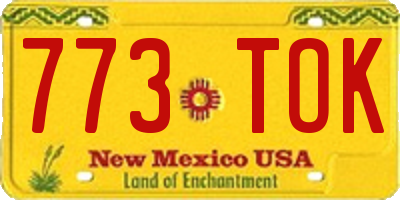 NM license plate 773TOK