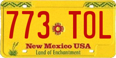 NM license plate 773TOL