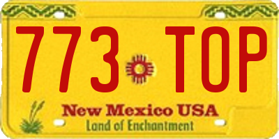 NM license plate 773TOP