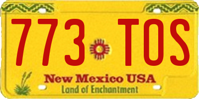 NM license plate 773TOS