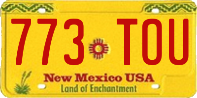 NM license plate 773TOU