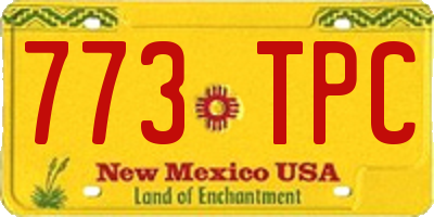 NM license plate 773TPC