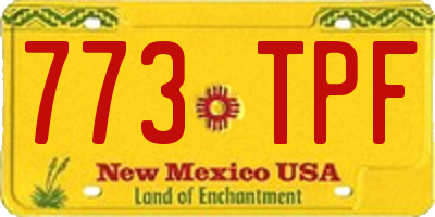 NM license plate 773TPF