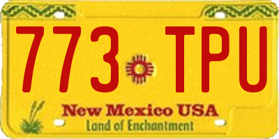 NM license plate 773TPU