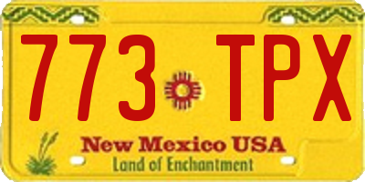NM license plate 773TPX