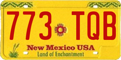 NM license plate 773TQB