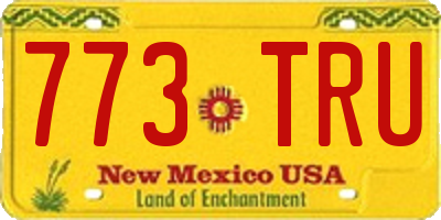 NM license plate 773TRU