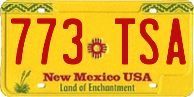 NM license plate 773TSA