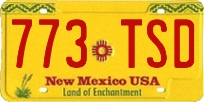 NM license plate 773TSD