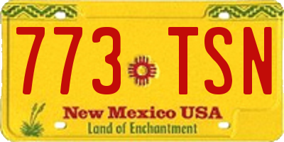 NM license plate 773TSN