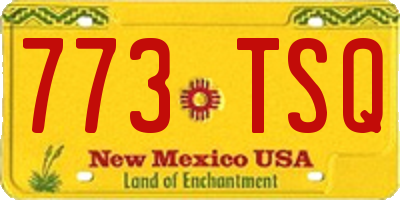 NM license plate 773TSQ