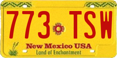 NM license plate 773TSW