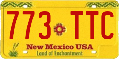 NM license plate 773TTC