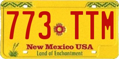 NM license plate 773TTM