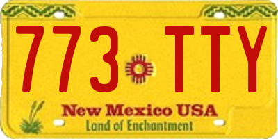 NM license plate 773TTY